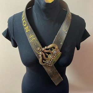 Dillion Rogers Belt with Crown Buckle
